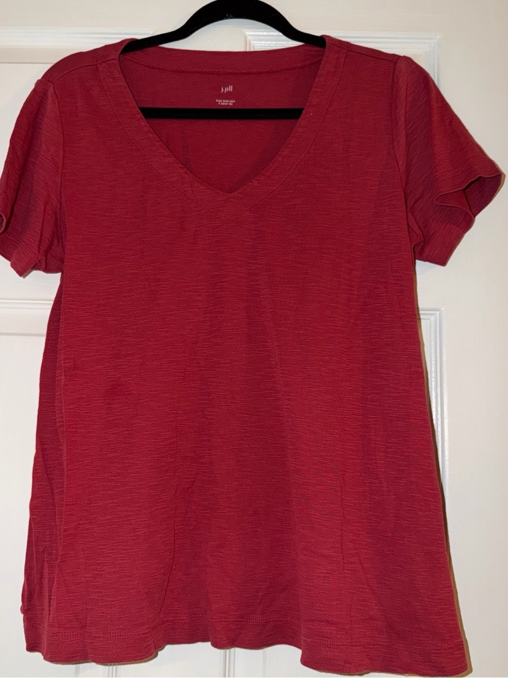 J. Jill Women’s V-Neck Short Sleeve Top in Red